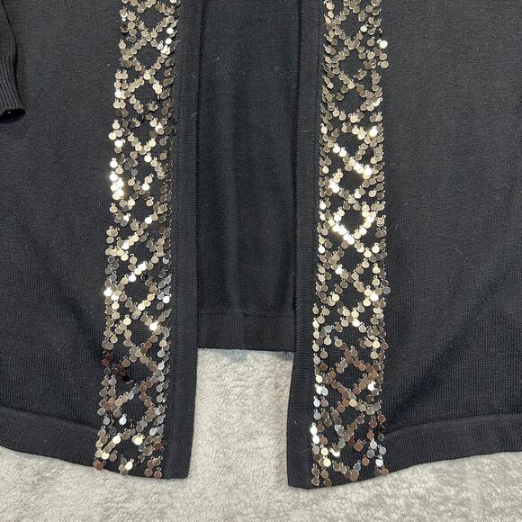 Caslon By Nordstrom Beaded Knit 3/4 Sleeve Cardigan Sweater Black Size 3X Formal - Picture 4 of 10